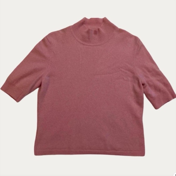 Ann Taylor Pink Cashmere Mock Neck Sweater (Shrunk to S/M) - Picture 1 of 3
